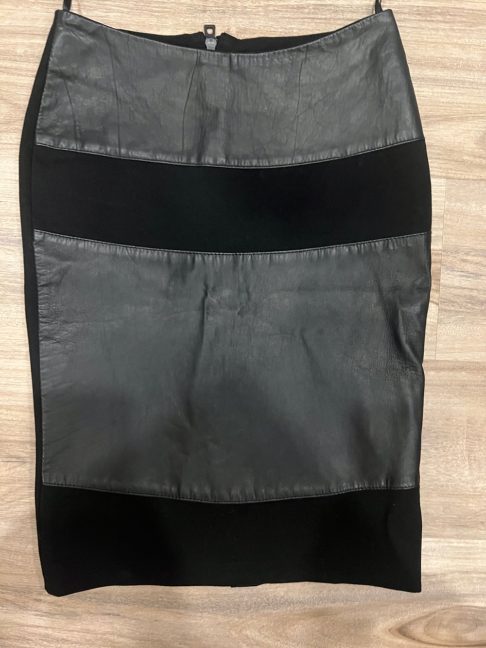 RUDSAK Black Panel Leather Pencil Skirt
